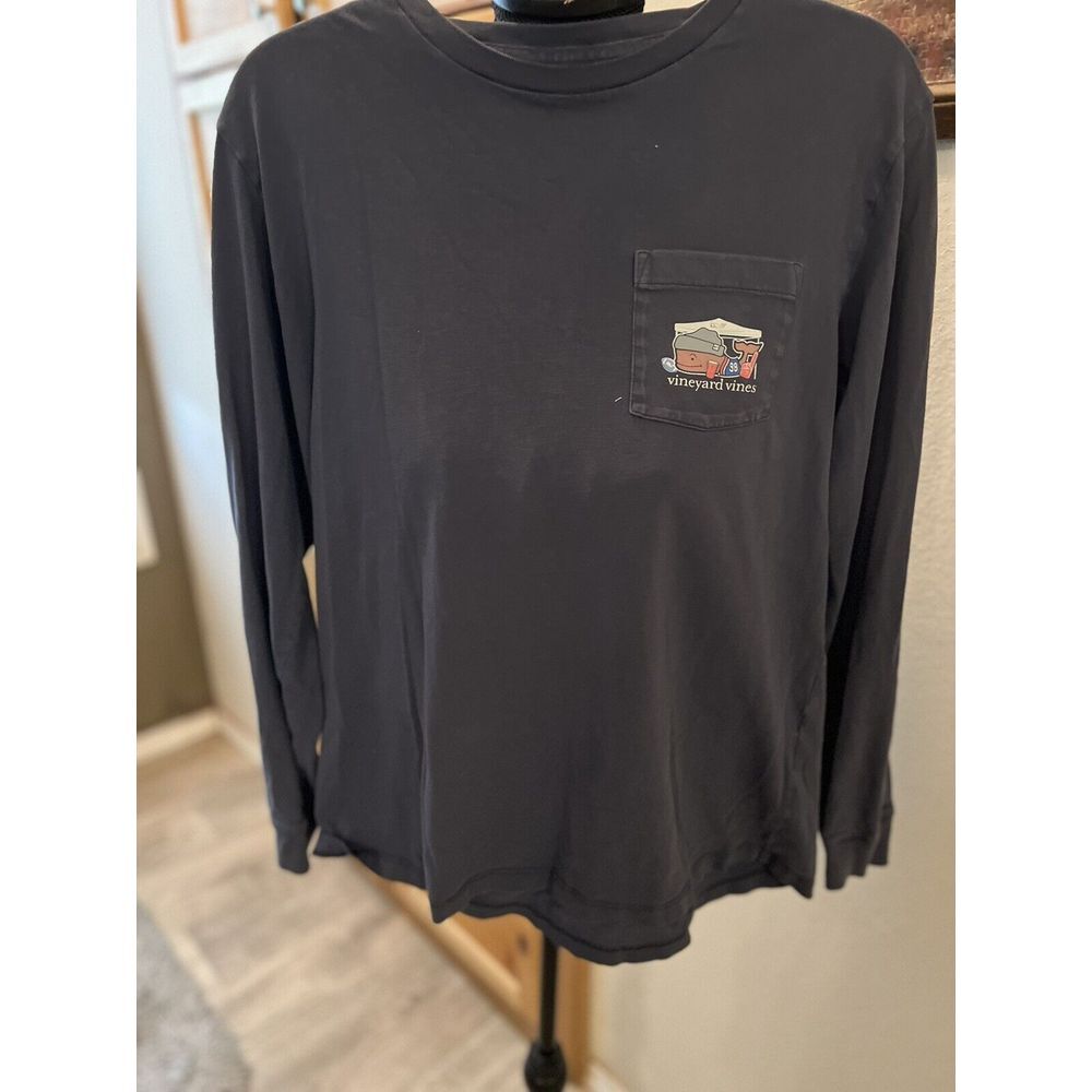 Vineyard Vines Navy Blue Shirt Medium Long Sleeve‎